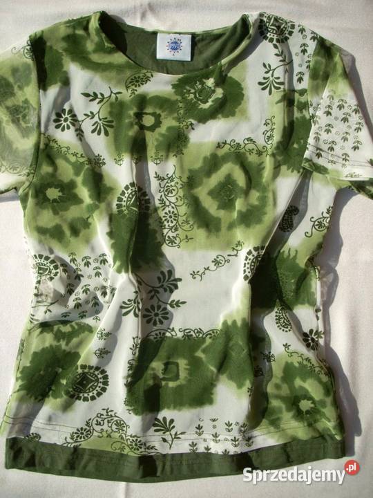 Siateczkowa Bluzka Zieleń Wzór 36 38 Bluzki i koszule małopolskie