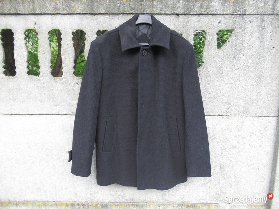 męski płaszcz 44164 WAFT wełna z kaszmirem szyty szary/srebrny Dębica