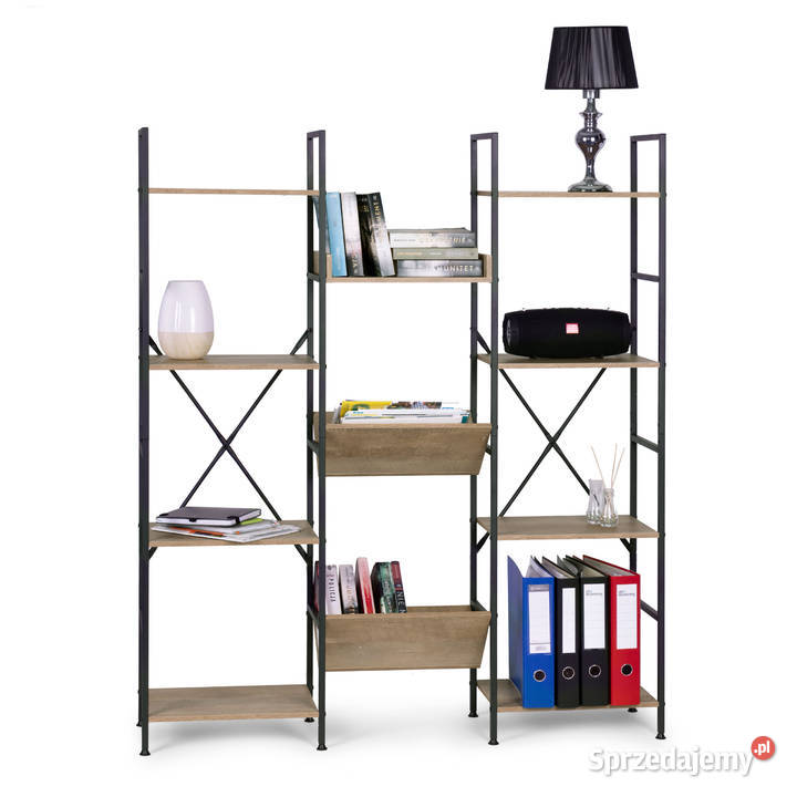 Nowoczesny stojący regał metalowy stelaż 11 126cm