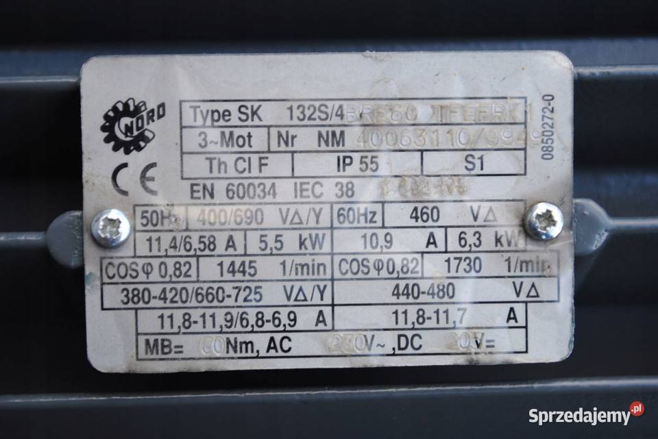 Silnik elektryczny 55kw 1445obrmin Firmy Nord z Pozostałe lubuskie sprzedam
