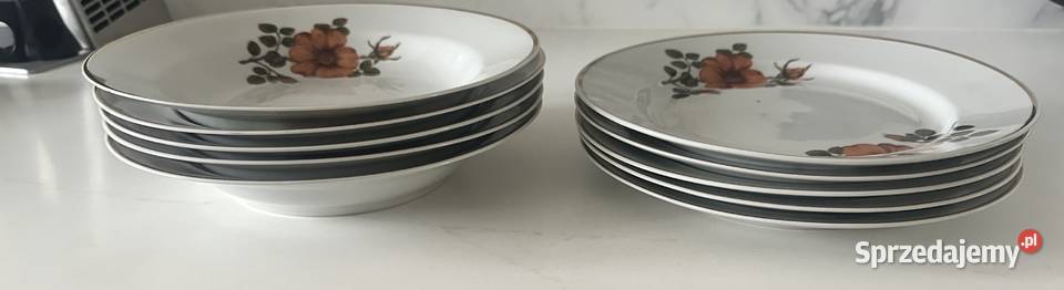 Talerze porcelanowe Włocławek z lat PRLu Porcelana i szkło sprzedam
