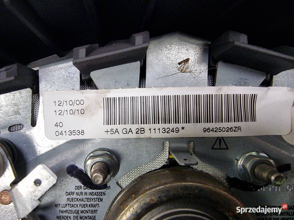 PODUSZKA AIRBAG PEUGEOT 206 96425026ZR Lipno