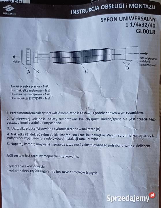 Syfon uniwersalny elastyczny 32 Szczecin