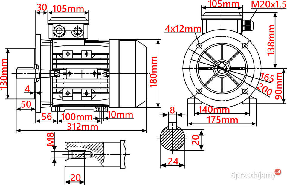 Silnik z Kołnierzem 11kW 230V 1415obr 3FAZOWY kujawsko-pomorskie Solec Kujawski