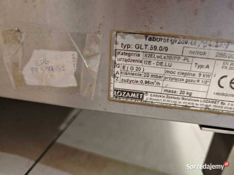 Taboret gazowy LOZAMET LPG 9 kW serwisie Góra sprzedam