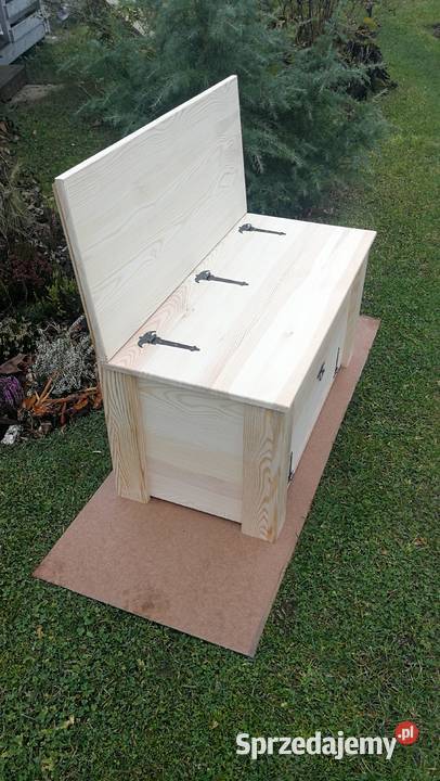 Skrzynia drewniana z oparciem podwójne dno świętokrzyskie Radków