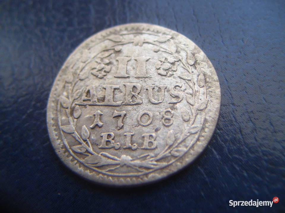 Stare monety 2 albus 1708 Niemcy srebro podkarpackie Lesko