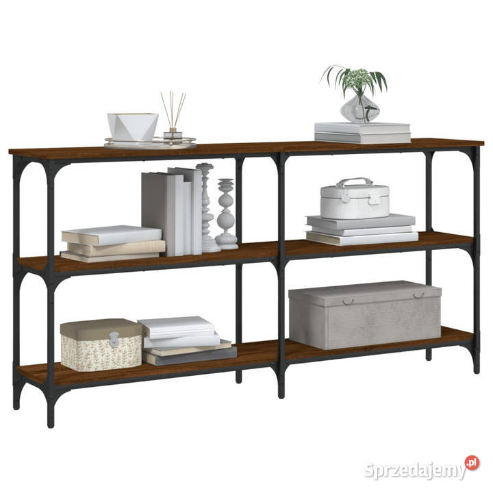 Stolik konsolowy brązowy dąb 150x29x75 WM834109