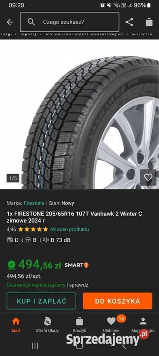 Opony 205 65 16c zima firestone 16cale Przodkowo sprzedam