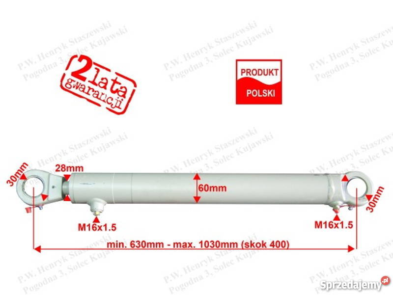 SIŁOWNIK HYDRAULICZNY CYLINDER SKOK 400 Solec Kujawski sprzedam