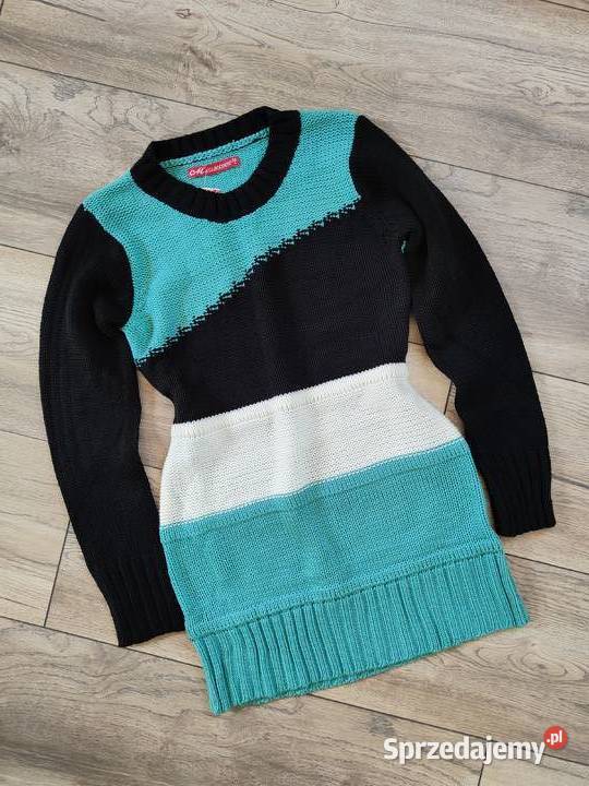 Sweter w paski M L Jasło