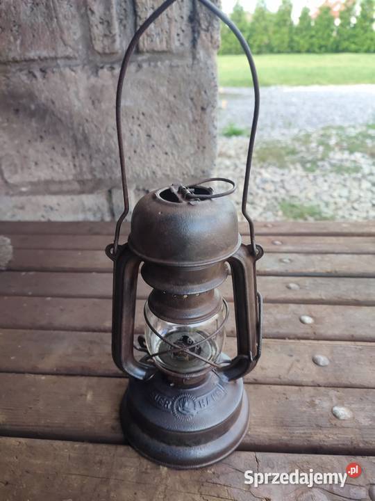 Stara niemiecka lampa naftowa Feuer Hand No 176 podkarpackie Dulcza Wielka