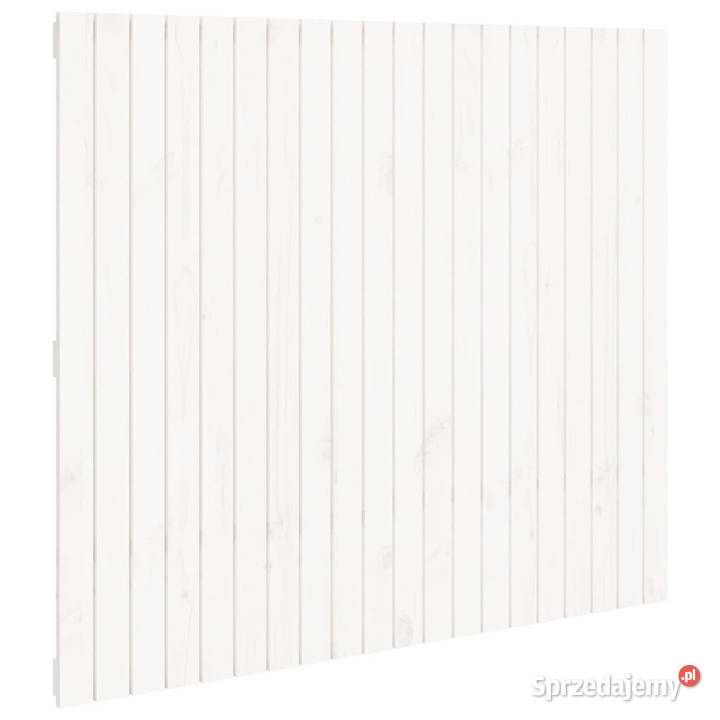 Wezgłowie łóżka białe 1275x3x110 lite drewno
