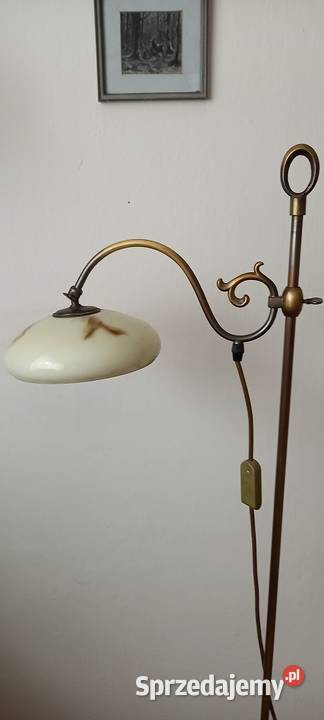 Mosiężna lampa podłogowa z ruchomym ramieniem Skierniewice