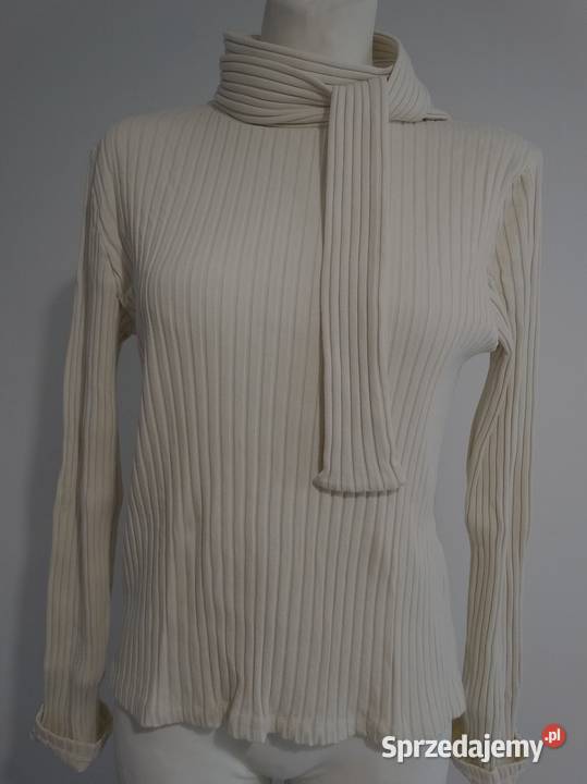 Bluzka Dzianinowa Prążkowana Modne Wiązanie Bluzki i koszule Łomża