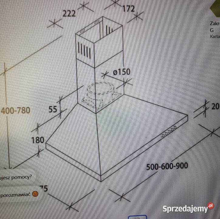 Okap kominowy pochłaniacz 90 CANDY kujawsko-pomorskie