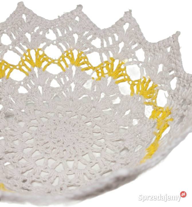 Komplet serwetek z miseczką na słodycze biały Krzywaczka