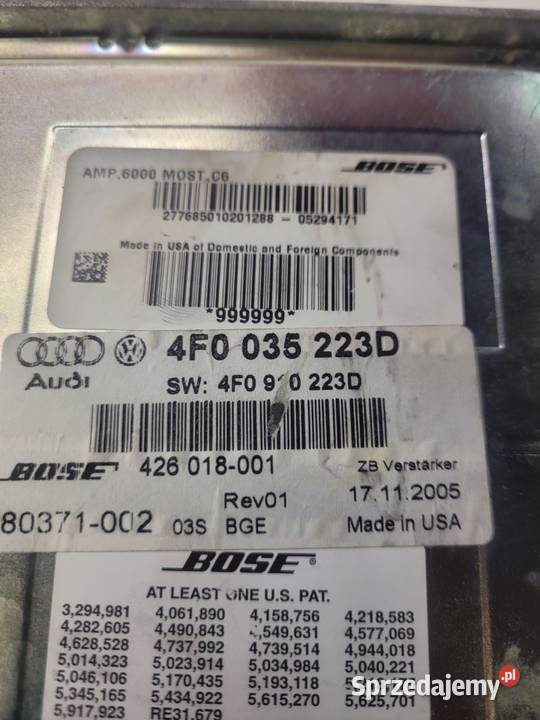 WZMACNIACZ BOSE AUDI A6 C6 4F0035223D SPRAWNY śląskie sprzedam