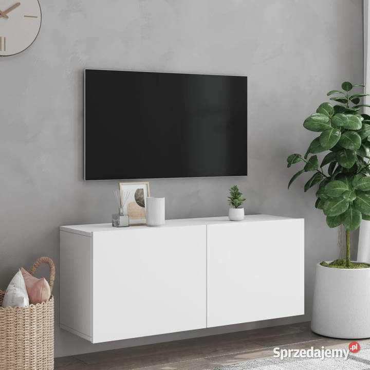 Szafka pod telewizor ścienna biała 100x30x41 mazowieckie Warszawa