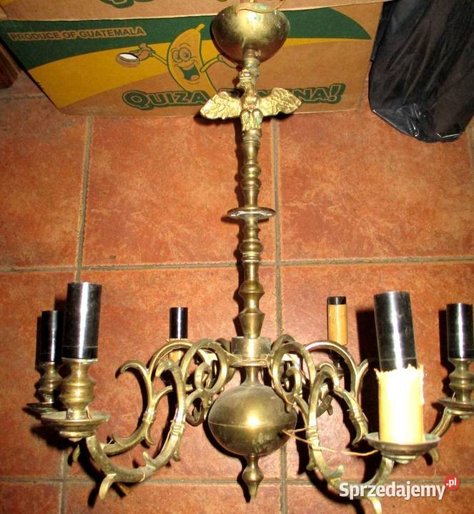 Żyrandol mosiężny z orłem