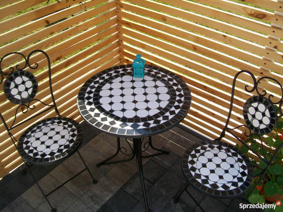 zestaw balkonowy stół2 krzesła mozaika taras Bosutów sprzedam