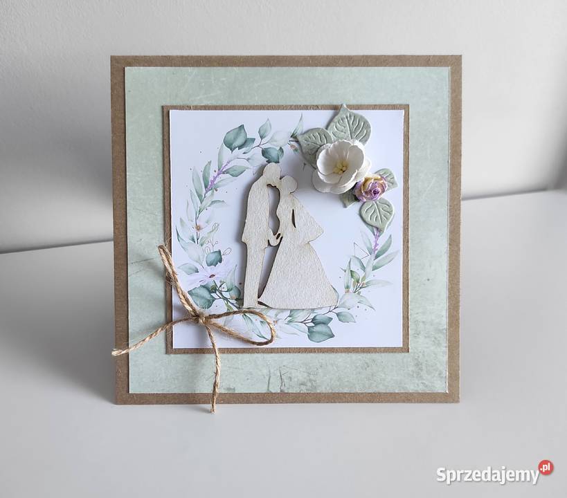 Kartka ręcznie robiona na Ślub handmade