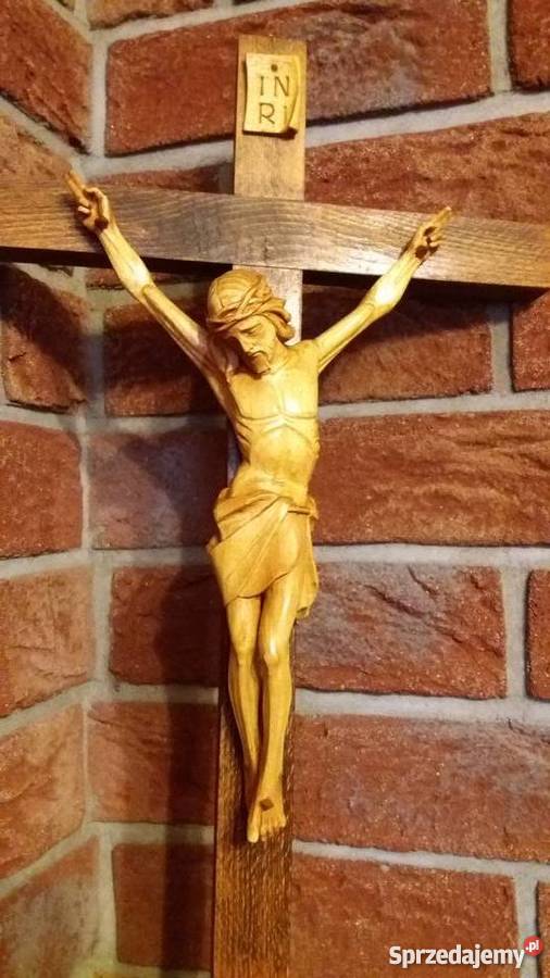 Rzeźba w drewnie krzyż drewniany dewocjonalia małopolskie Lubień