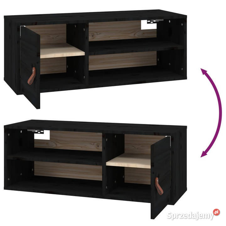 Szafki ścienne 2 czarne 80x30x30 lite drewno sprzedam