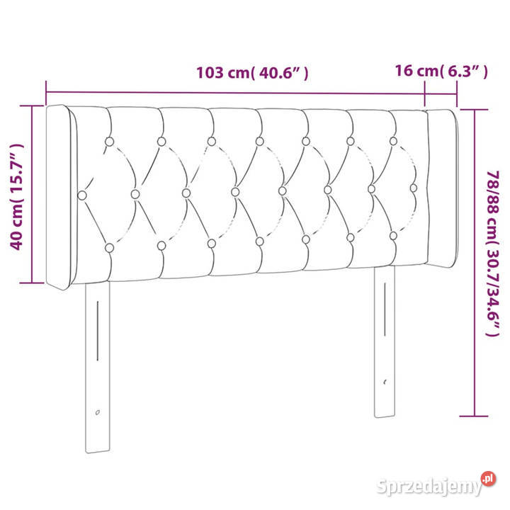 Zagłówek do łóżka z LED czarny 103x16x7888 Warszawa