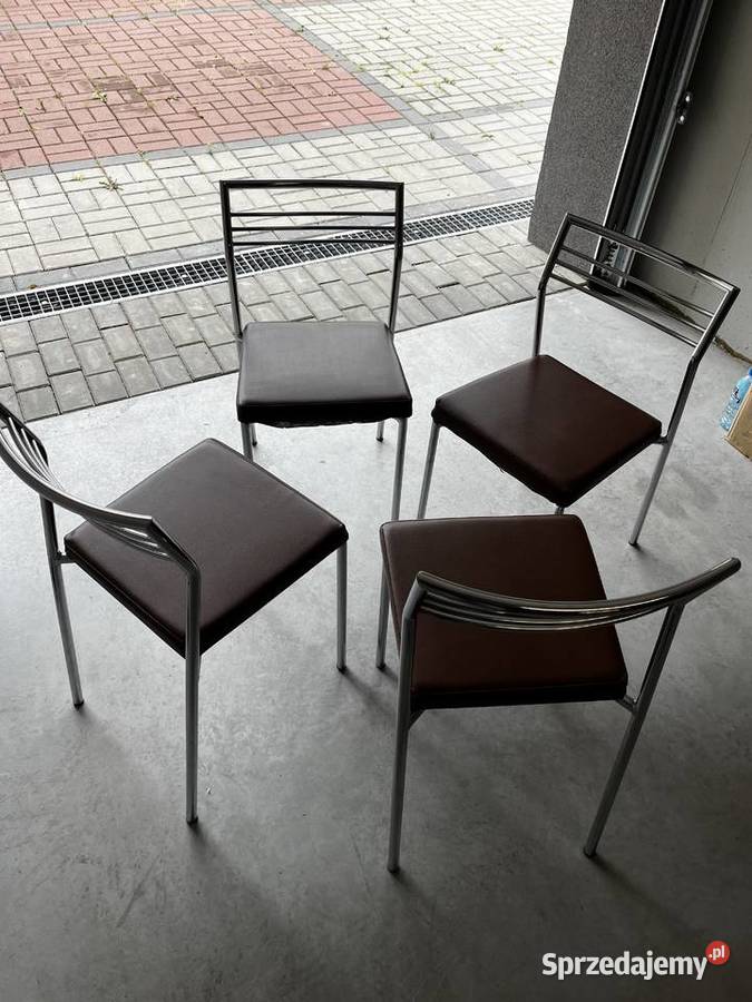 Krzesła kuchenne metalowe 42 solidne brązowe i Kołobrzeg