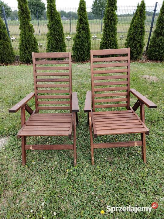 Komplet krzeseł ogrodowych drewniane regulowane Aleksandrów Łódzki