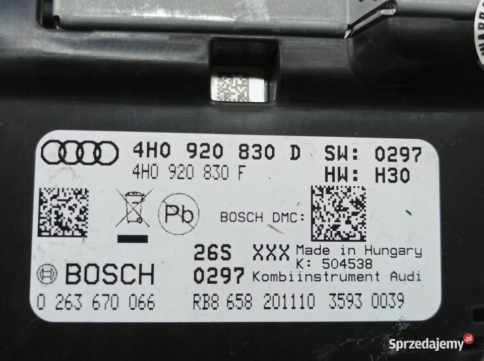 LICZNIK 4H0920830D Audi A8 III 2010 D4