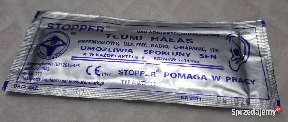 Stopper do uszu wkładki przeciwhałasowe Rozmiar Czeladź