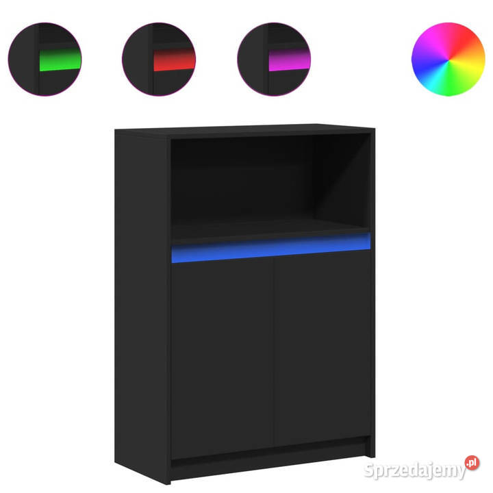 Szafka z LED czarna 72x34x100 materiał Warszawa