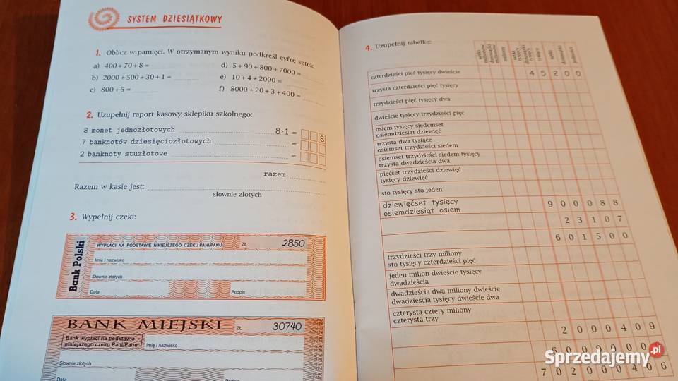Matematyka 4 Liczby naturalne zeszyt Wojtan Gdańsk