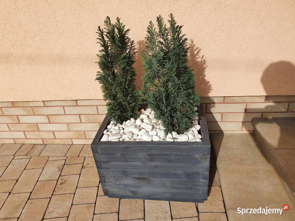 Donica ogrodowa szara drewniana 604040 kujawsko-pomorskie Pławin