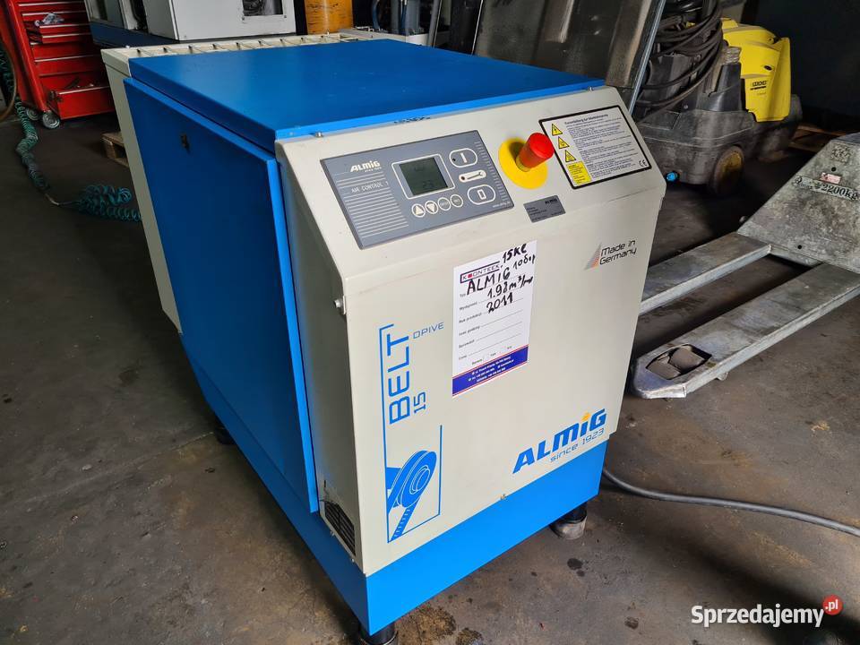Kompresor śrubowy Almig Belt 15 15 kw 2011r Zduny sprzedam