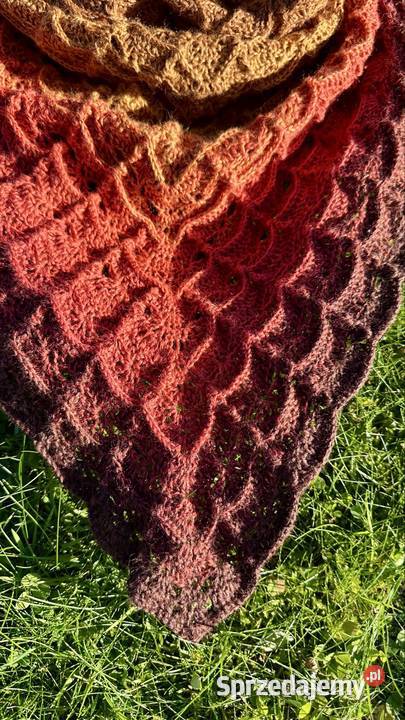 Ciepła chusta szydełkowa małopolskie Królowa Górna