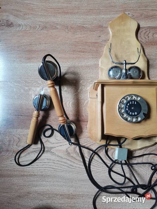 Kolekcjonerski telefon wiszący Baron z czasów Telefony przewodowe Kraków