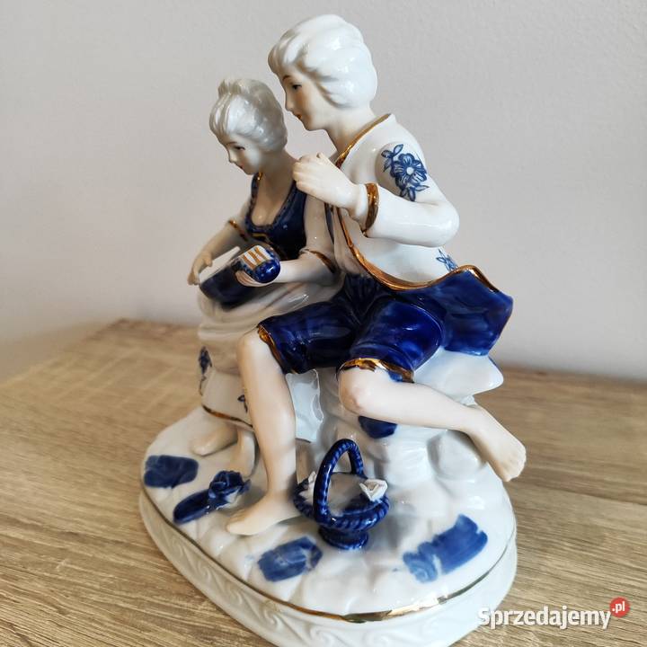 Porcelanowa figurka para muzykantów