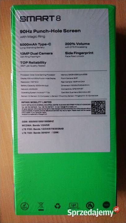 Infinix 8 Smart 664GB 66 90Hz nowy dolnośląskie Trzebnica