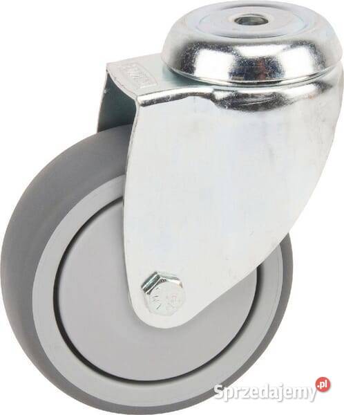 Koło skrętne gumowe 75x25 mm pojedynczy otwór Kamionna