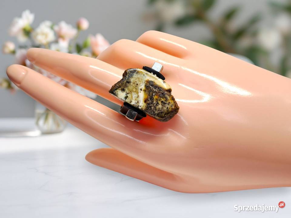 Pierścionek z bursztynu BURSZTYN polerowany Biżuteria