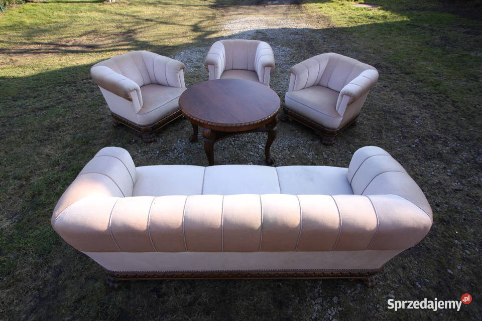 Antyczny komplet tapicerowany neorenesans sofa Wrocław