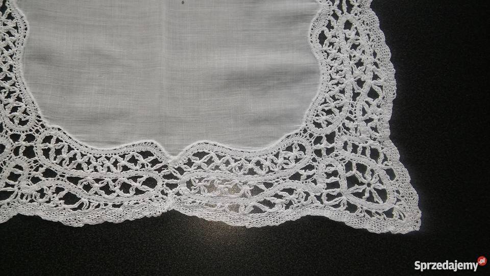 serwetka chusteczka batystowa bogaty haft do biały