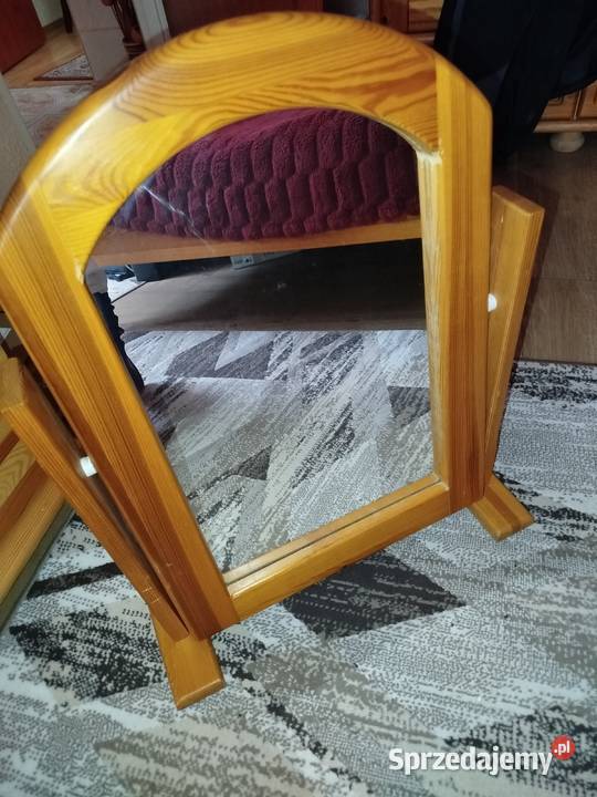 Stylowe lustro drewniane sosna na toaletkę