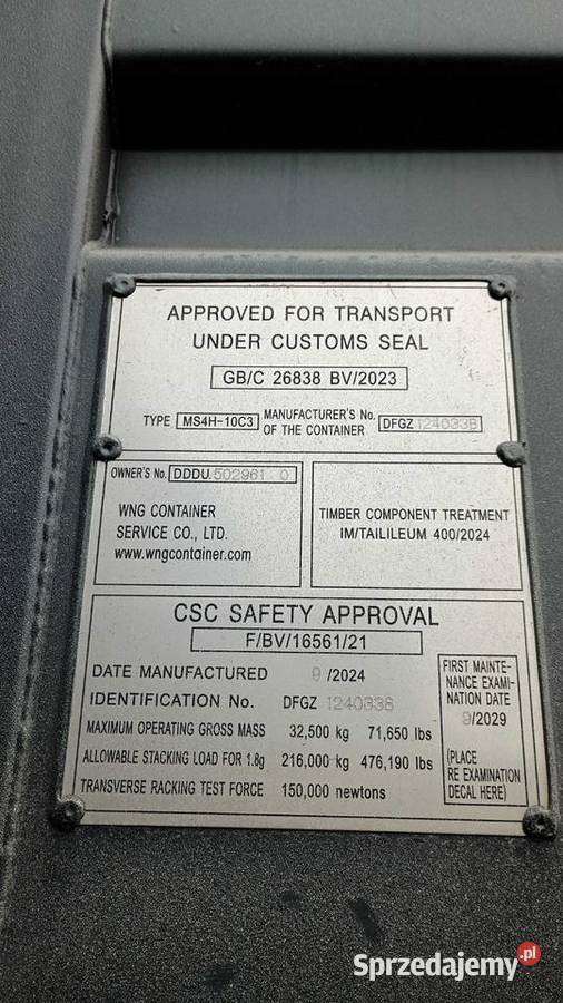 Kontener morski magazynowy 12 metrowy40HC NOWY Toruń