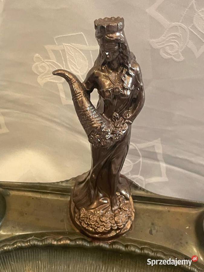 Figuralny kałamarz ze srebrnego mosiądzu secesja Kraków