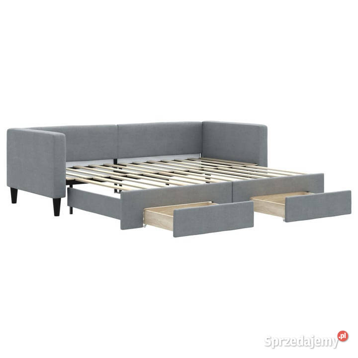 Sofa rozsuwana z szufladami jasnoszara tkanina 223cm mazowieckie Warszawa