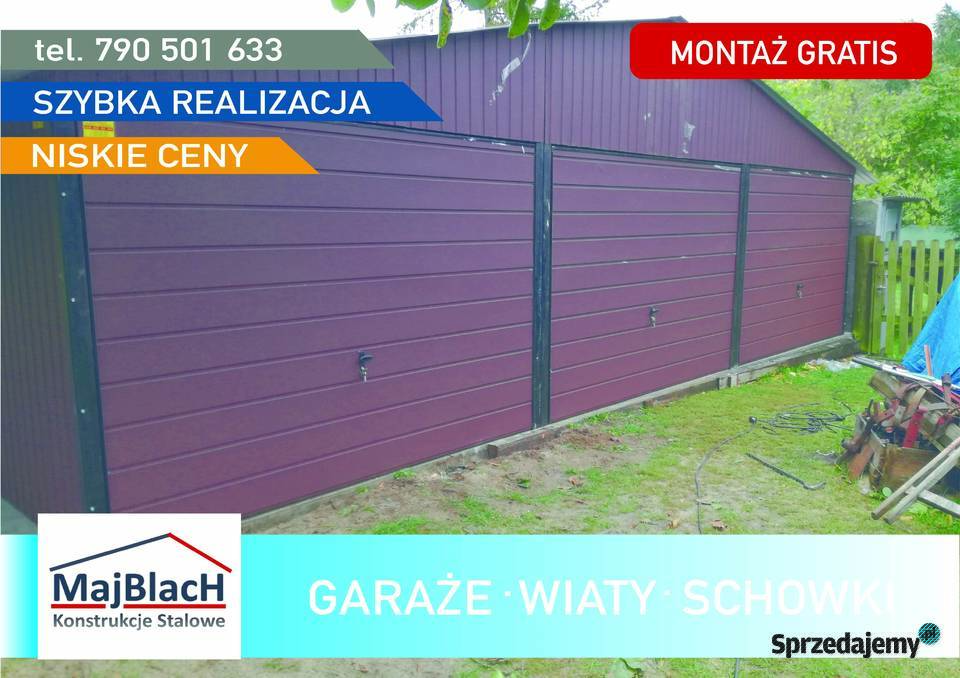 WIELOSTANOWISKOWY Garaż Blaszany WIATA Garaże samodzielny sprzedam